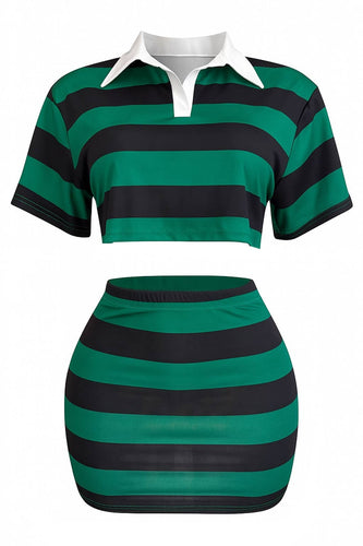 NESSA SKIRT SET :NAVY/GREEN