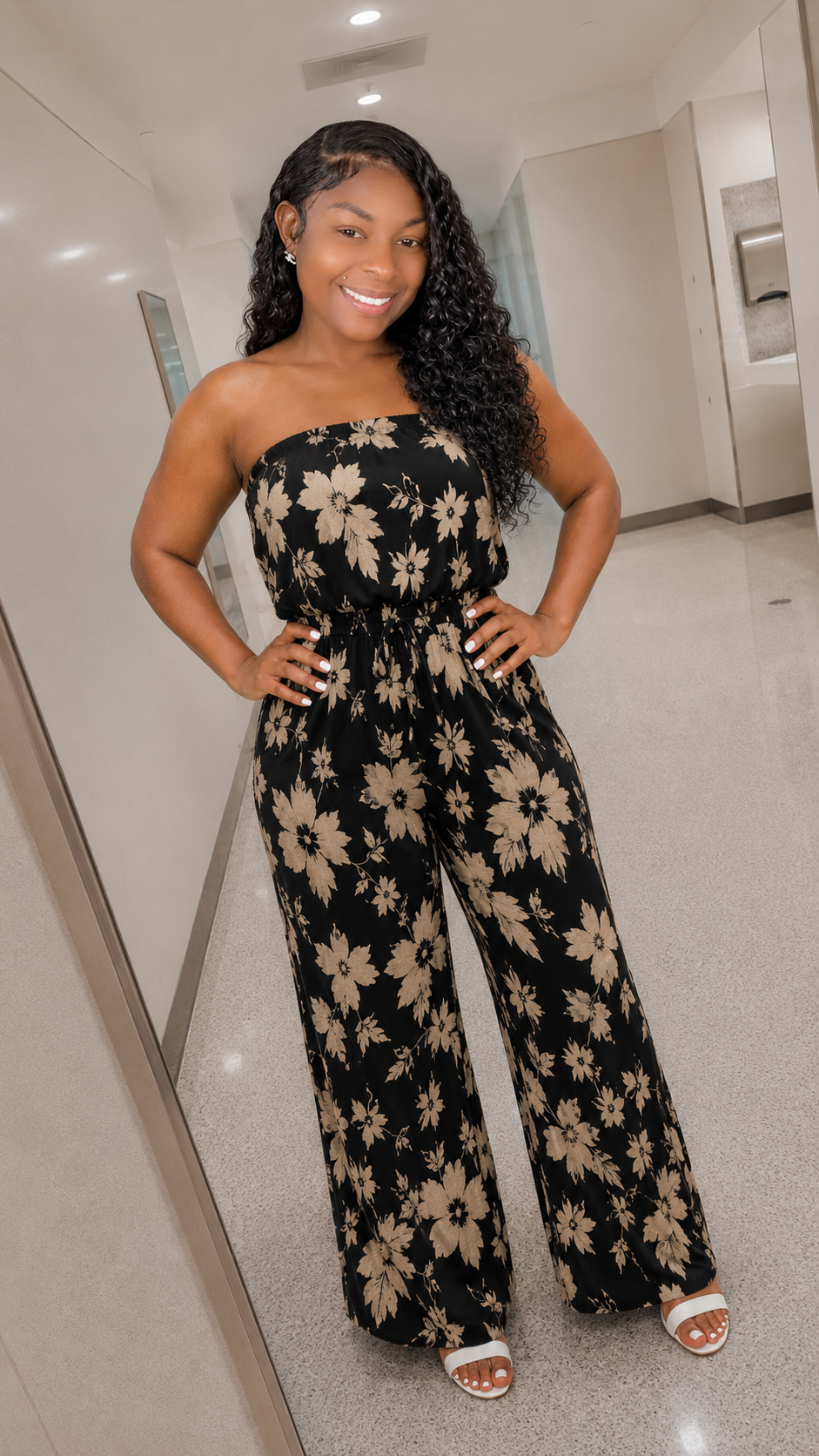 FLORAL VIBEZ JUMPSUIT ( BLACK )