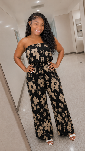 FLORAL VIBEZ JUMPSUIT ( BLACK )