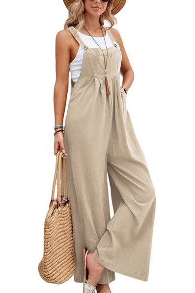 Mid-waist retro solid color loose casual fashion suspenders: ARMYGREEN / (XXXL) 1