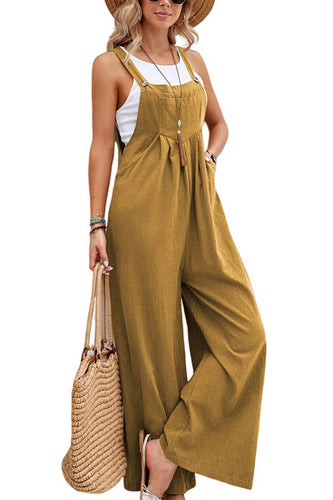 Mid-waist retro solid color loose casual fashion suspenders: ARMYGREEN / (XXXL) 1