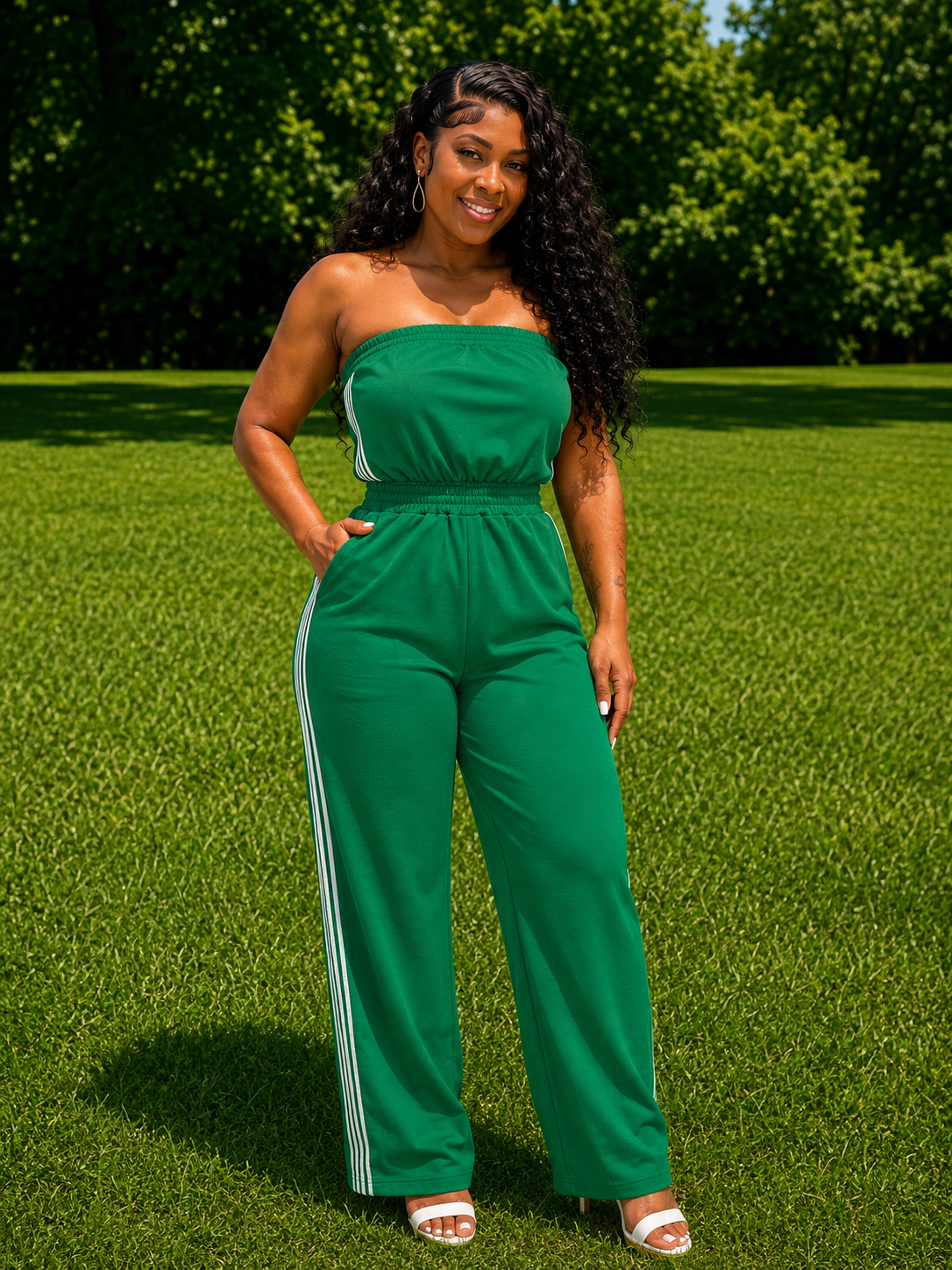 TRACK ME DOWN JUMPSUIT (GREEN)
