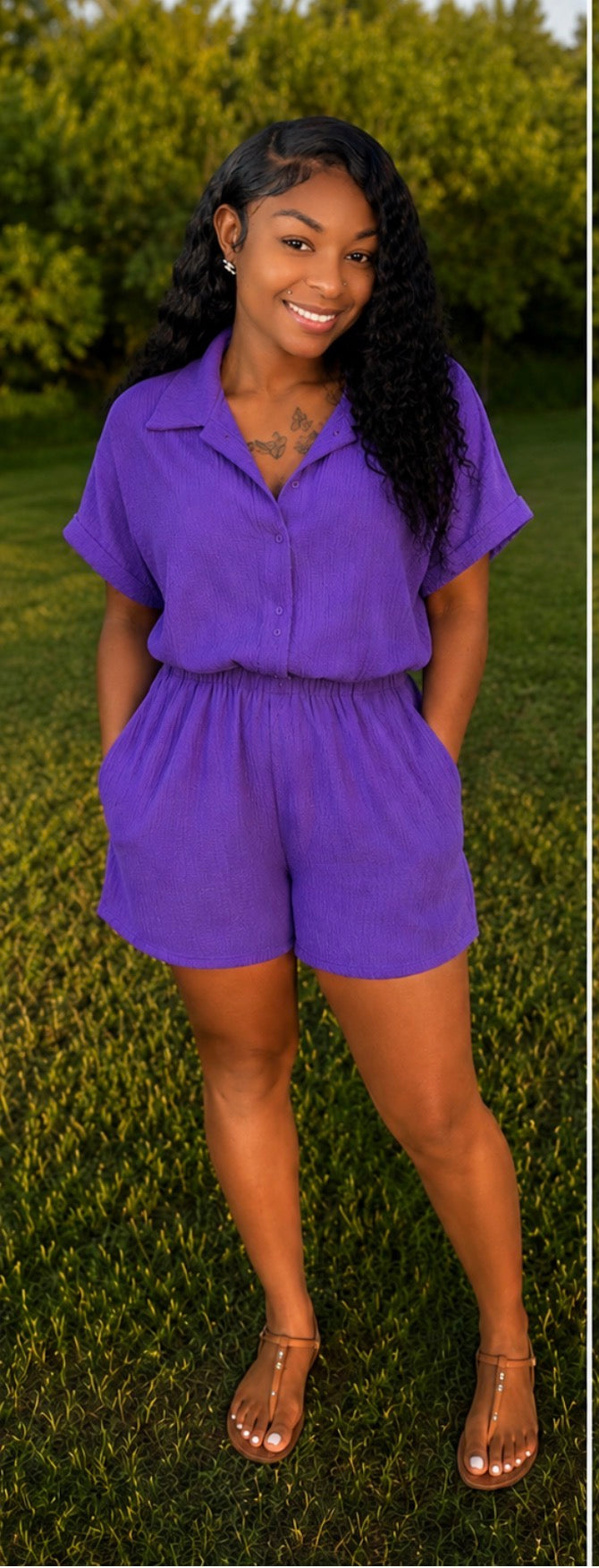DON’T RUSH ROMPER  (Purple)